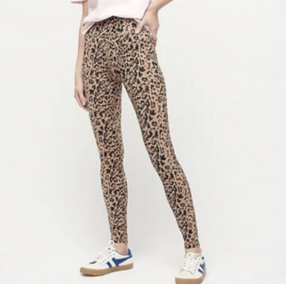 J.Crew Leopard Print High-Rise Leggings XS NWT Animal Print Workout Yoga Pant